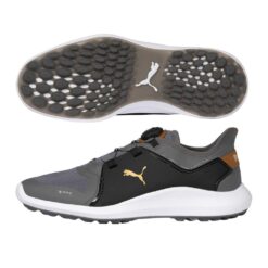 Puma IGNITE FASTEN8 Disc Golf Shoes Quiet Shade/Gold/Black - 2021