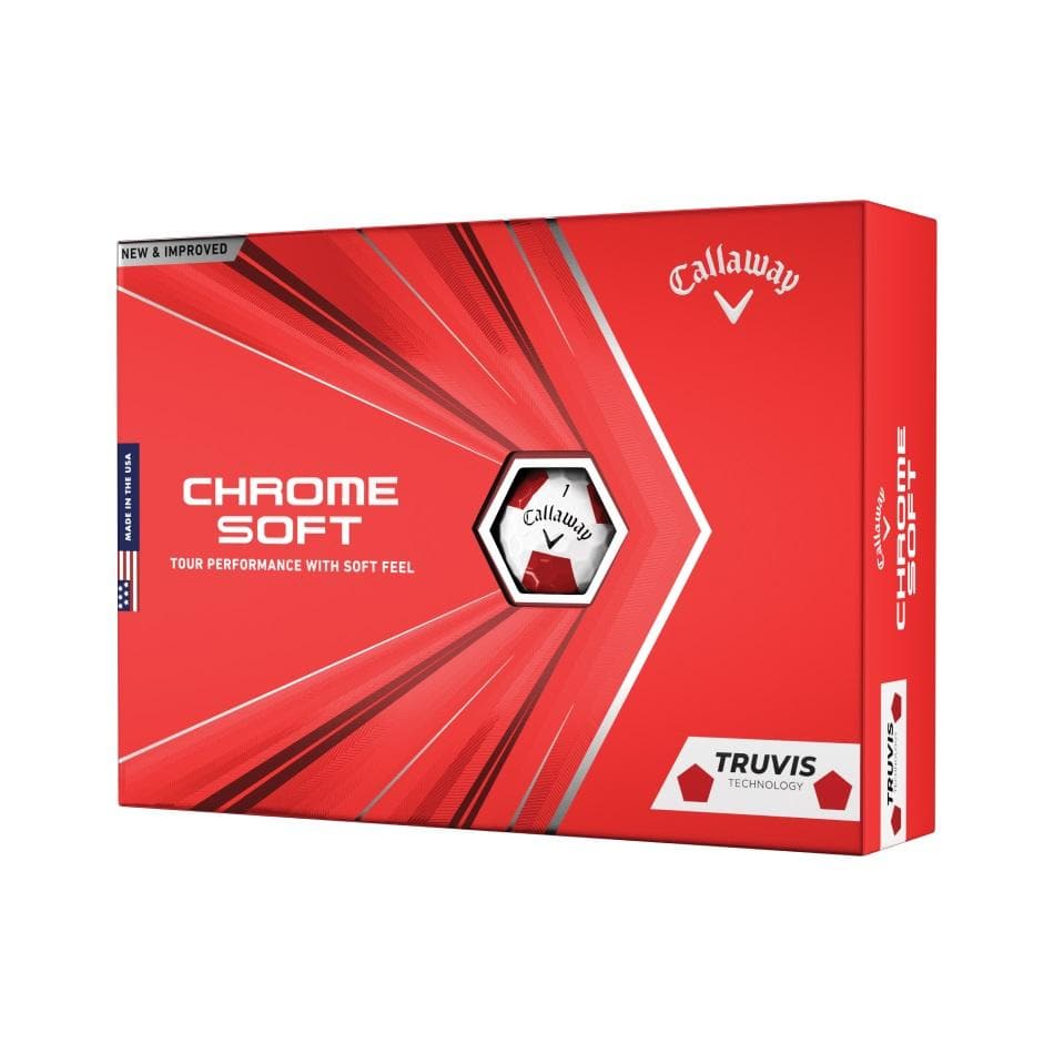 Callaway Chrome Soft Truvis White/Red Golf Balls 1 Dozen