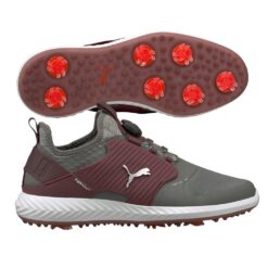 Puma Men's Ignite Pwradapt Caged Disc Golf Shoes Grey/Zinfandel - 2021